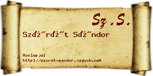 Szórát Sándor névjegykártya